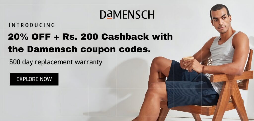 Damensch Coupon Code: Get 20% OFF + ₹200 Cashback!